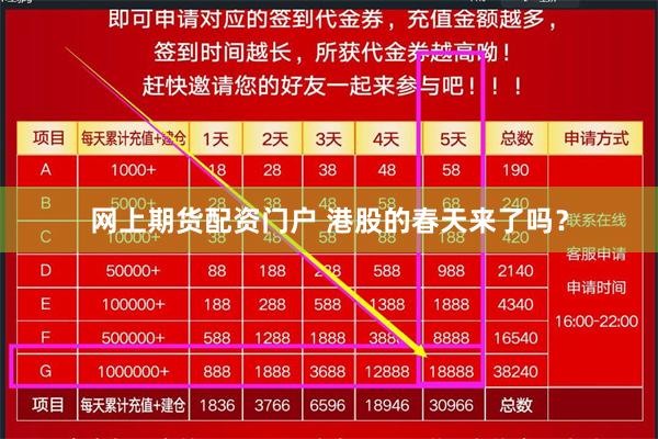 网上期货配资门户 港股的春天来了吗？