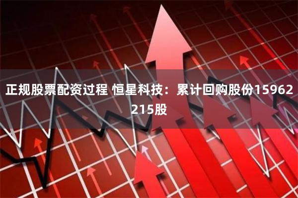正规股票配资过程 恒星科技：累计回购股份15962215股