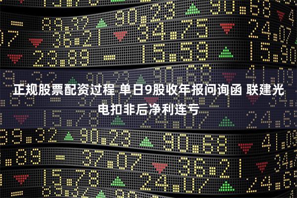 正规股票配资过程 单日9股收年报问询函 联建光电扣非后净利连亏