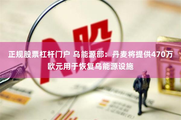 正规股票杠杆门户 乌能源部：丹麦将提供470万欧元用于恢复乌能源设施