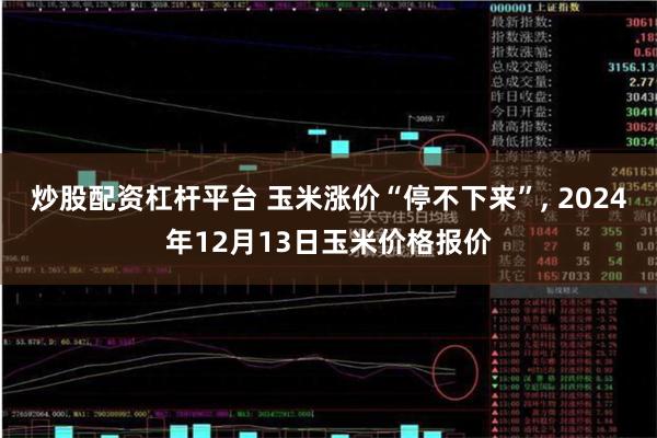 炒股配资杠杆平台 玉米涨价“停不下来”, 2024年12月13日玉米价格报价