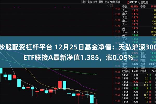 炒股配资杠杆平台 12月25日基金净值：天弘沪深300ETF联接A最新净值1.385，涨0.05%