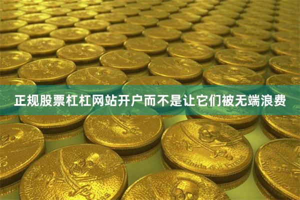 正规股票杠杠网站开户而不是让它们被无端浪费