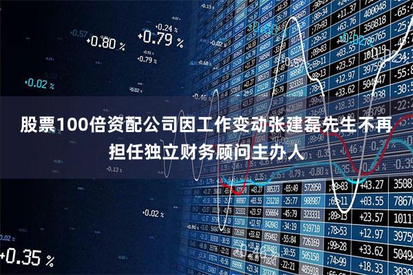 股票100倍资配公司因工作变动张建磊先生不再担任独立财务顾问主办人